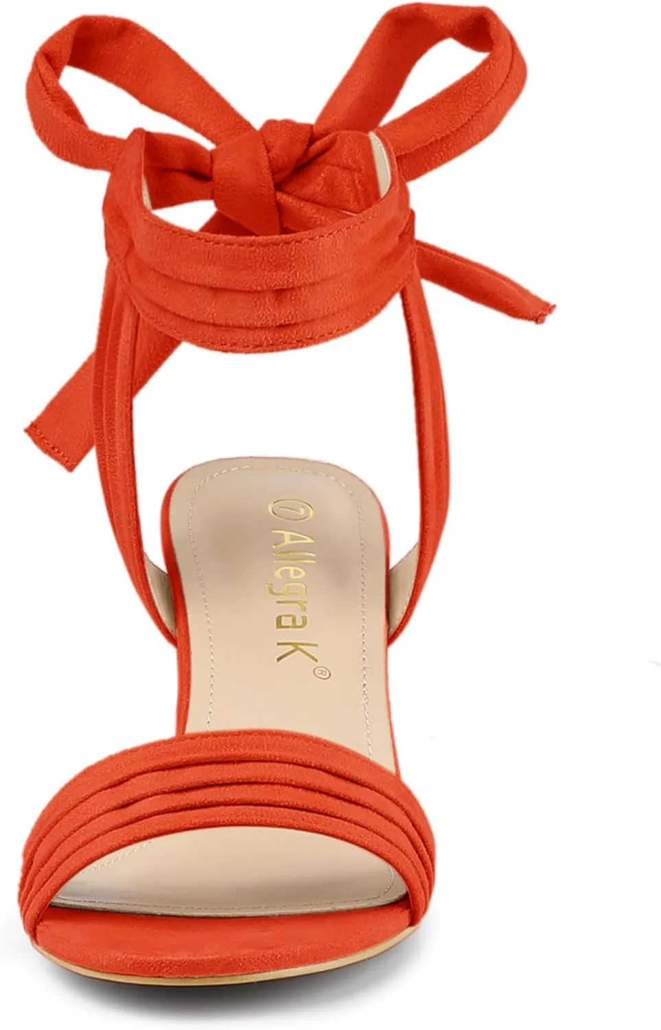 Allegra K Women's Open Toe Ankle Tie Back Block Heels Sandals