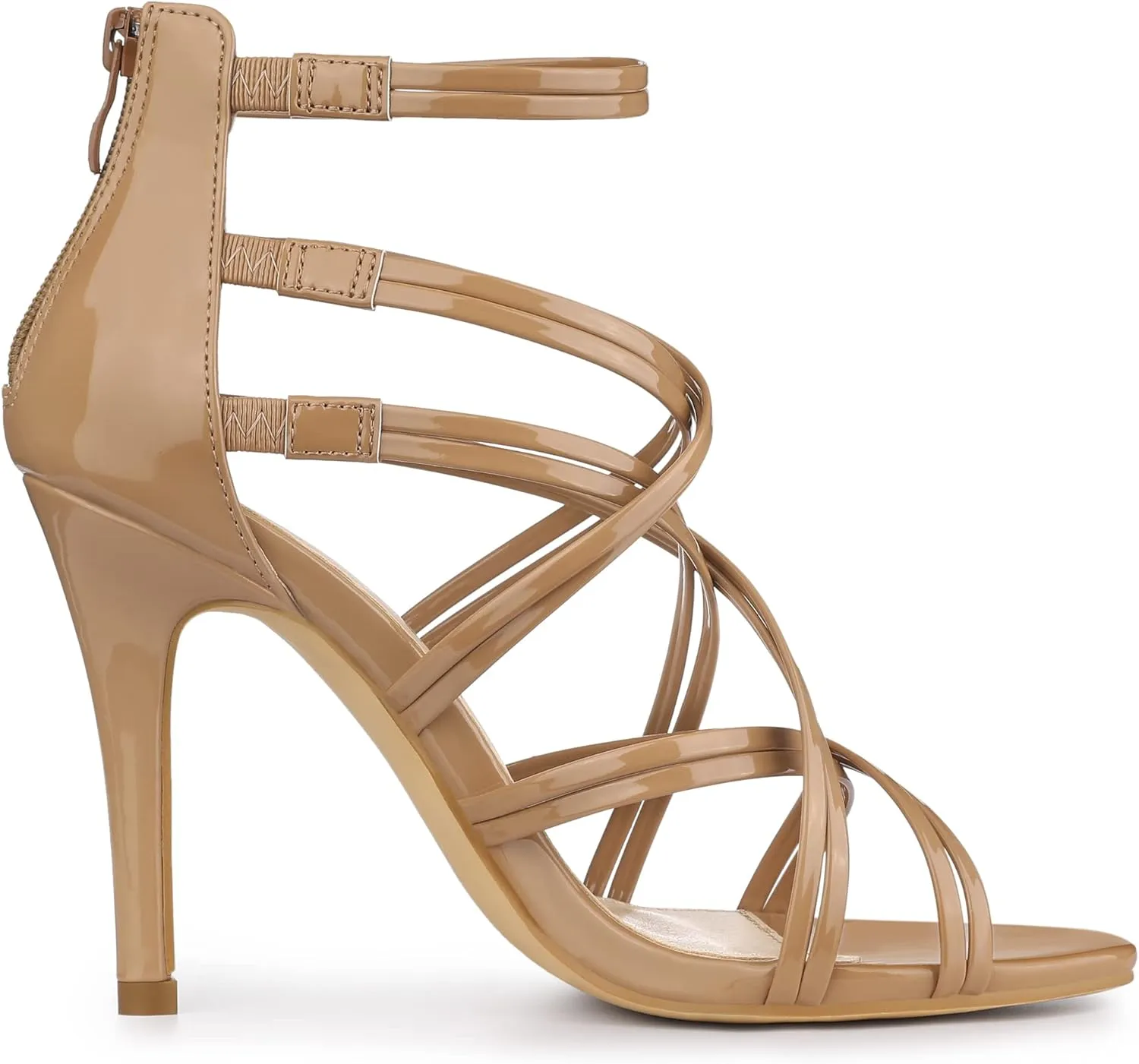 Allegra K Women's Open Toe Strappy Stiletto Heel Lace Up Sandals