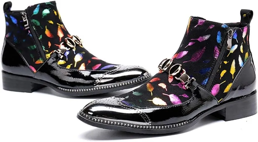 Ankle Boots for Men Zip Wing Tip Men Ankle Boots Club Holiday Office Party for Show Pure Genuine Leather The First Layer of Cowhide