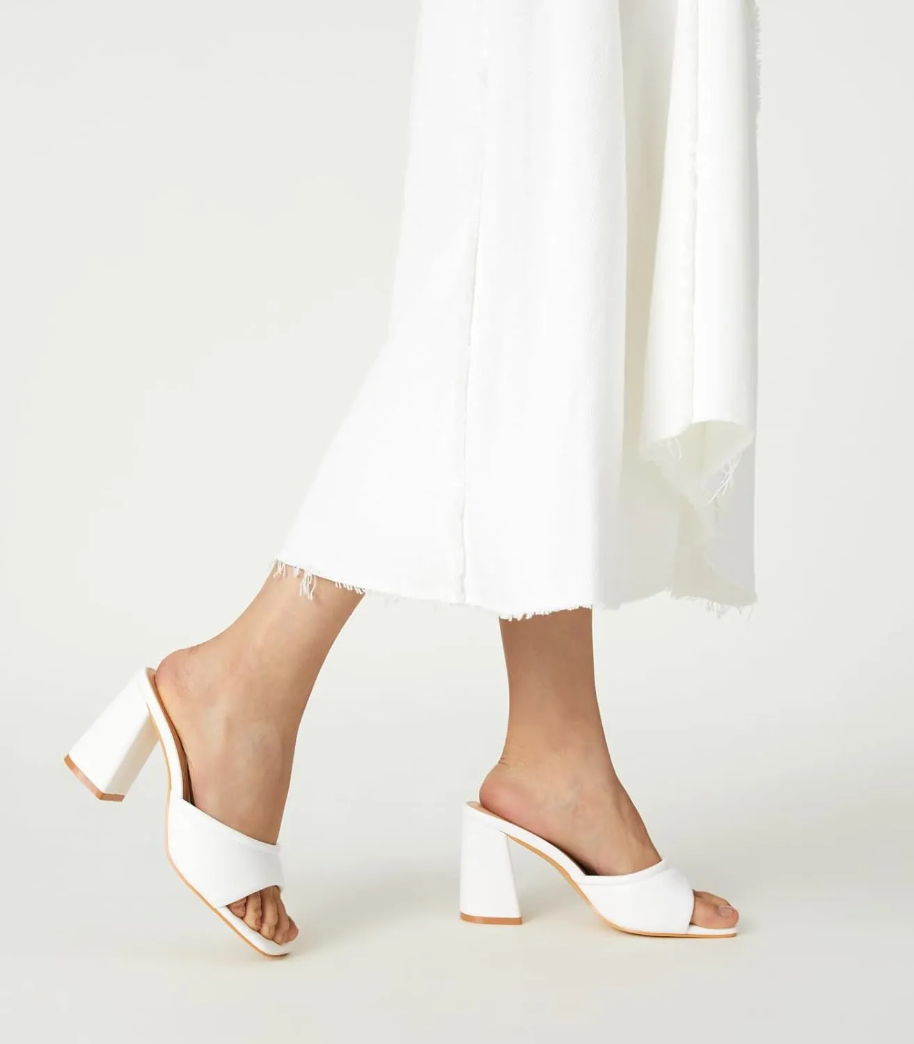 Arromic Women's Square Open Toe Heels Sandals Comfortable Block Chunky Heeled Sandals Slip on Heels Summer Evening Party Wedding Prom Dress Pumps Shoes