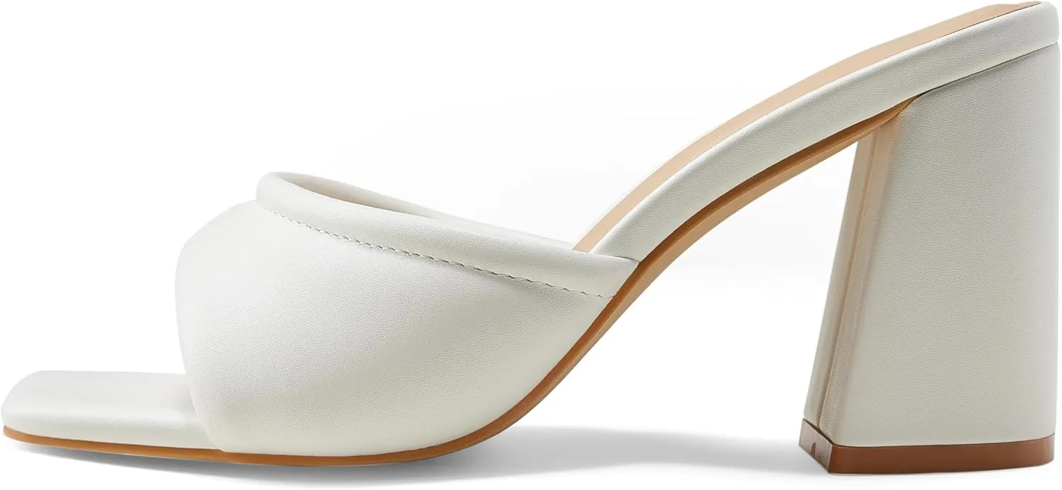 Arromic Women's Square Open Toe Heels Sandals Comfortable Block Chunky Heeled Sandals Slip on Heels Summer Evening Party Wedding Prom Dress Pumps Shoes