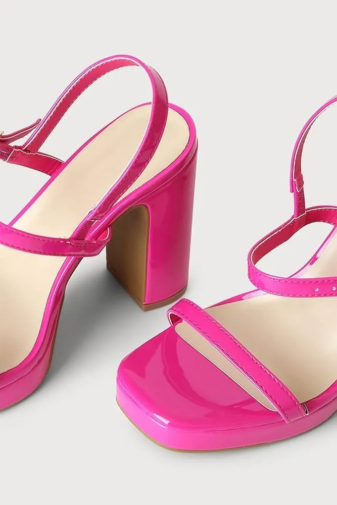 BAMBOO Dialog-18 Womens Open Toe Chunky Block High Heel Ankle Strap Platform Sandals