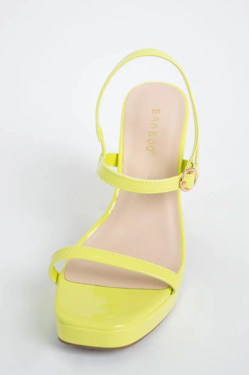 BAMBOO Dialog-18 Womens Open Toe Chunky Block High Heel Ankle Strap Platform Sandals