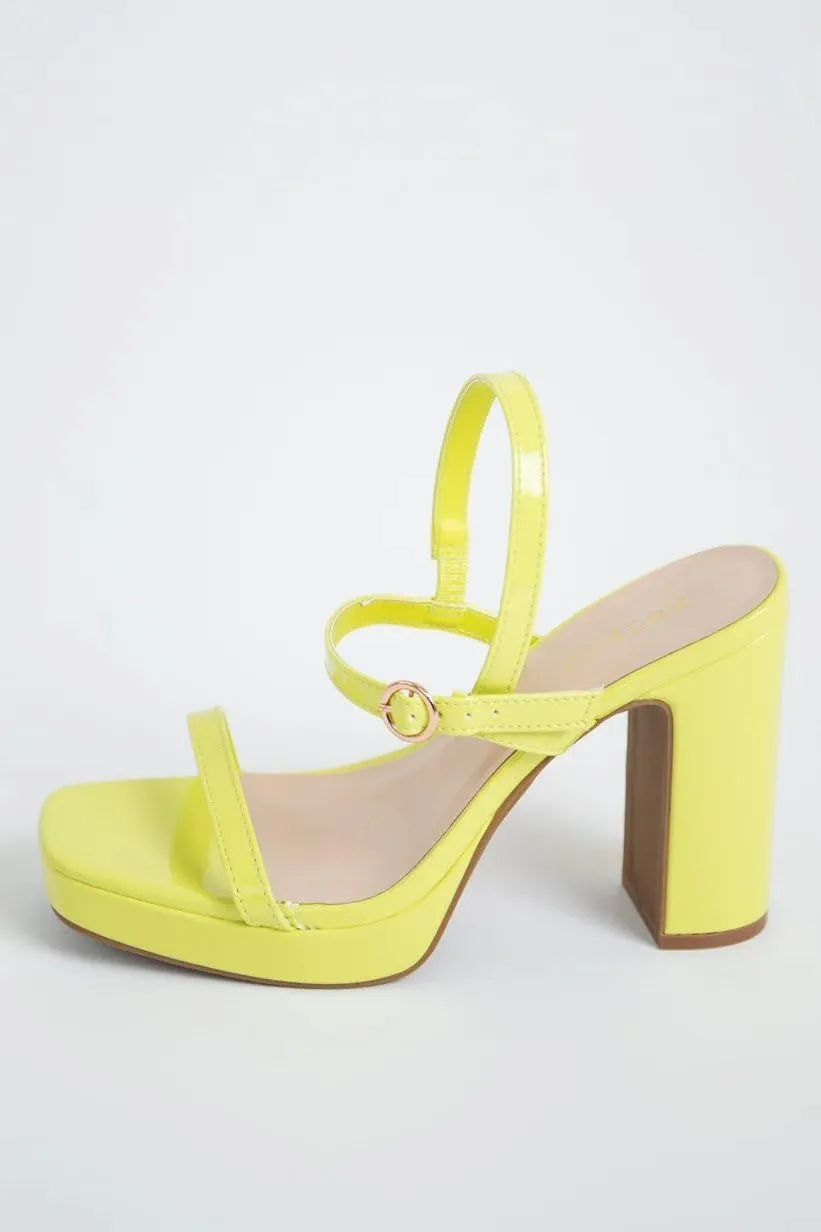 BAMBOO Dialog-18 Womens Open Toe Chunky Block High Heel Ankle Strap Platform Sandals