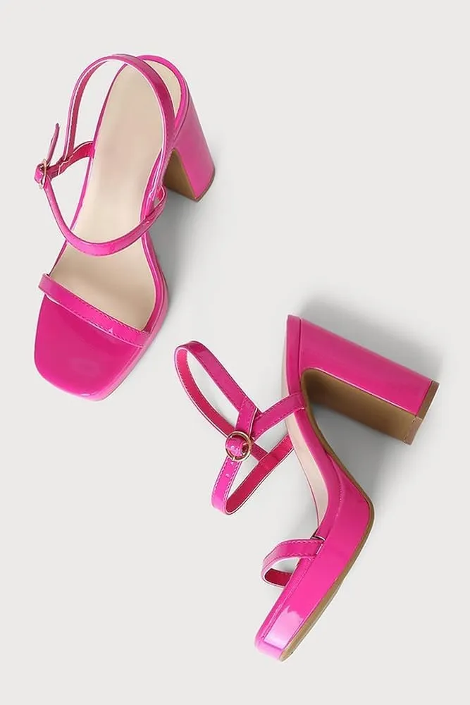 BAMBOO Dialog-18 Womens Open Toe Chunky Block High Heel Ankle Strap Platform Sandals
