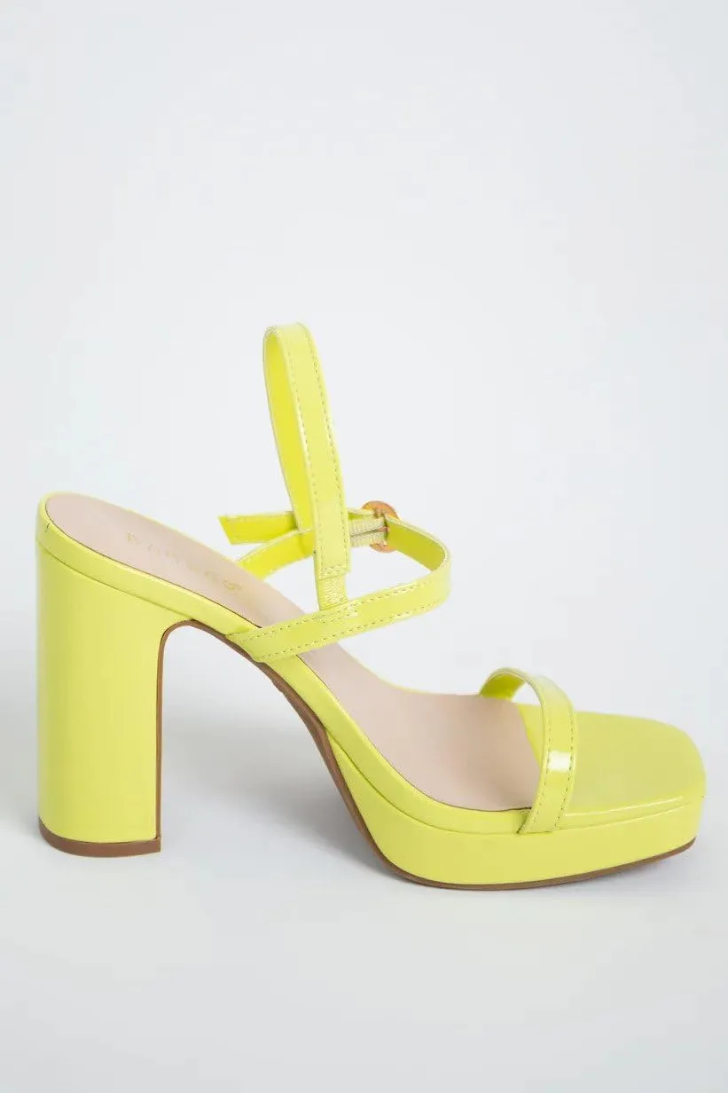 BAMBOO Dialog-18 Womens Open Toe Chunky Block High Heel Ankle Strap Platform Sandals