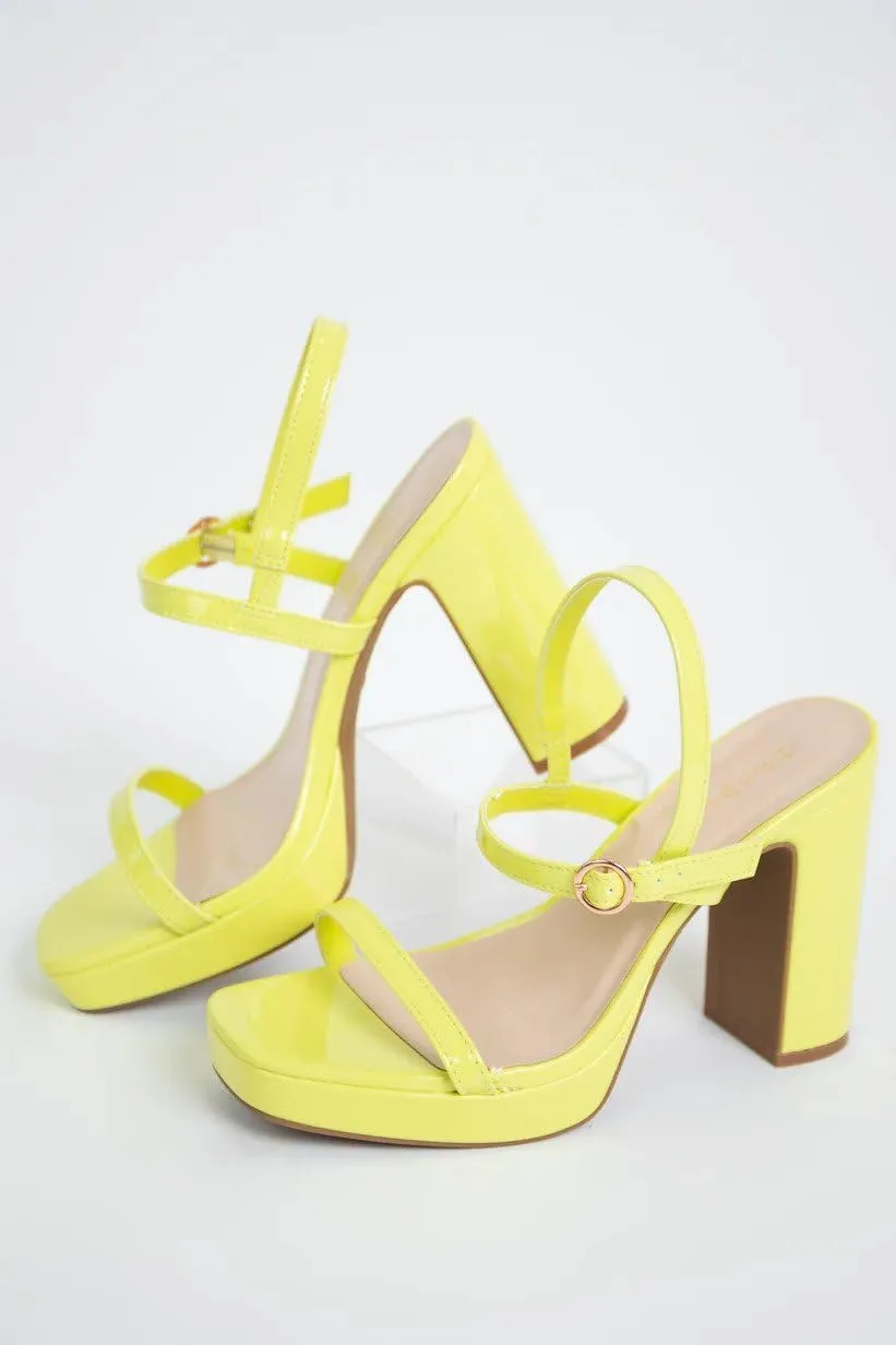 BAMBOO Dialog-18 Womens Open Toe Chunky Block High Heel Ankle Strap Platform Sandals