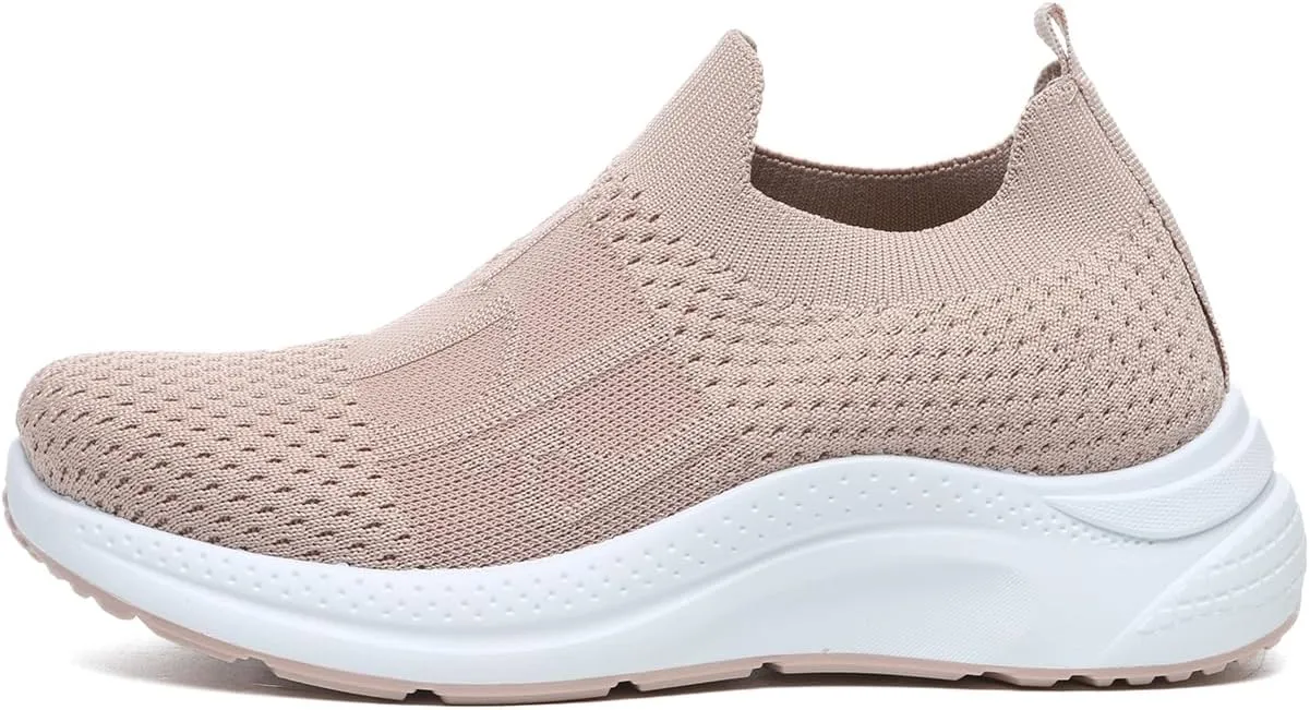 Bernal Sneakers for Women Walking Running Shoes Flying Woven Mesh Upper Casual Non Slip Lace Up Lightweight Tennis Shoes