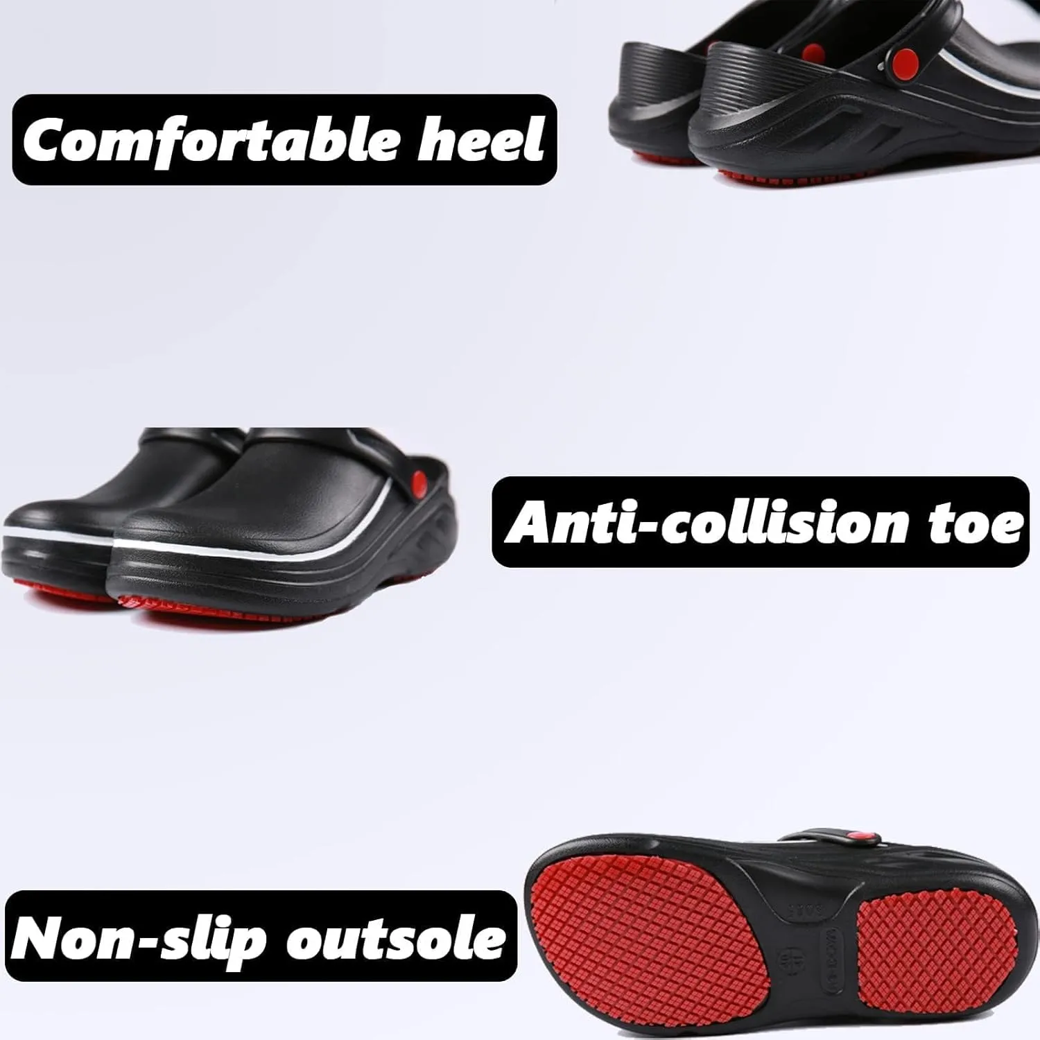 CERYTHRINA Men Chef Nurse Shoes Women Non Slip Waterproof Gardener Clog Shoes Indoor/Outdoor Professional Work Shoe