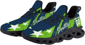 City Custom Football Flex Sneakers Personalized Name Number Athletic Shoes Fans Gifts Breathable Casual Shoes for Men Women