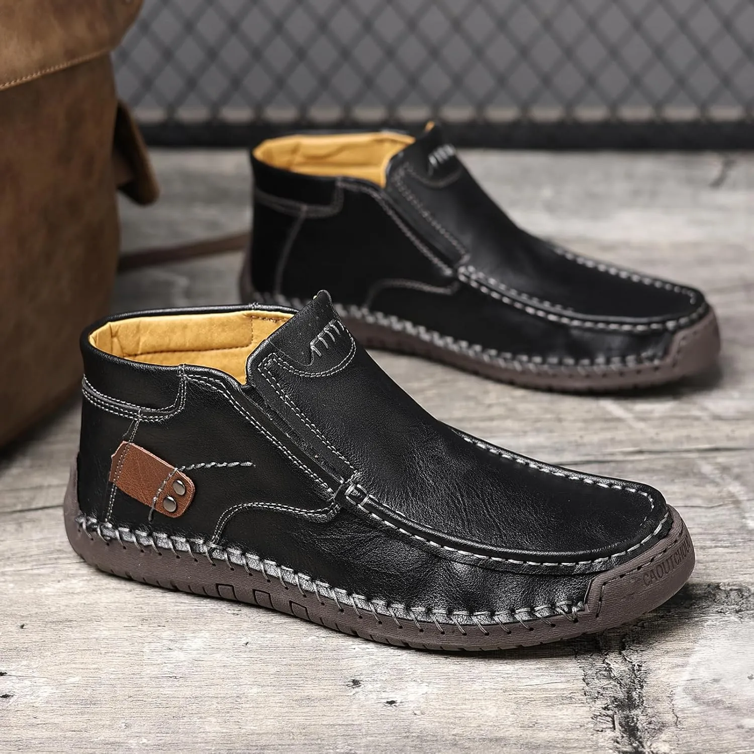 Coramtty Mens Business High-top Loafers Casual Slip on Shoes Lightweight Dress Refreshing Boots Classic Walking Driving Travel Outdoor
