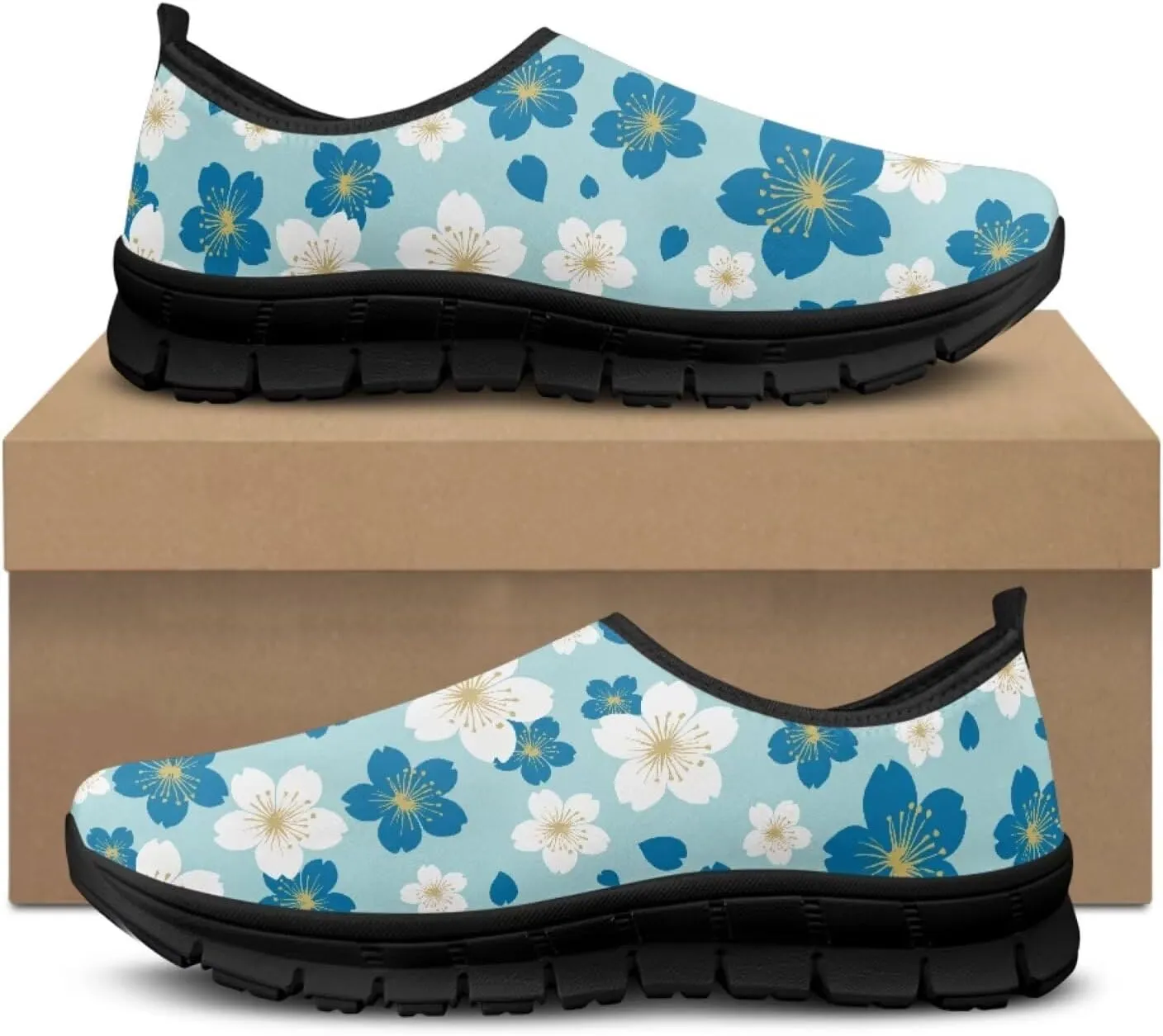 Creative Plants Print Loafers for Women Lightweight Slip On Shoes Low Tops Casual Sneakers for Daily Wear Breathable Walking & Traveling