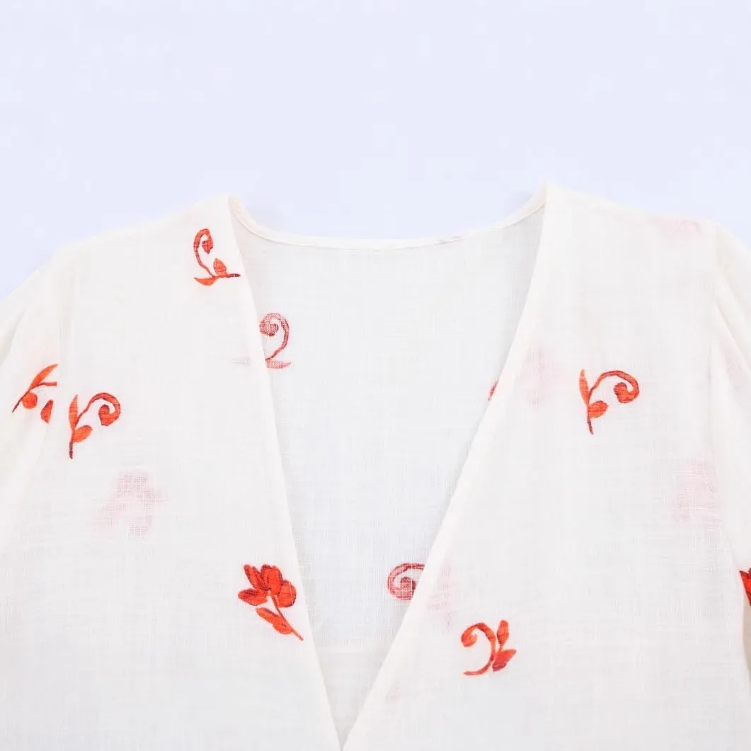 Cute Floral Summer Dresses Mini Summer Long Sleeve Ruffled Casual Beach Going Out Dresses