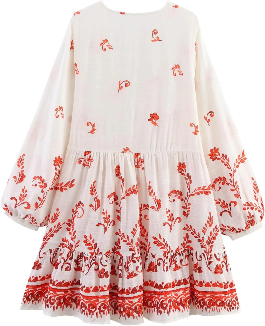 Cute Floral Summer Dresses Mini Summer Long Sleeve Ruffled Casual Beach Going Out Dresses
