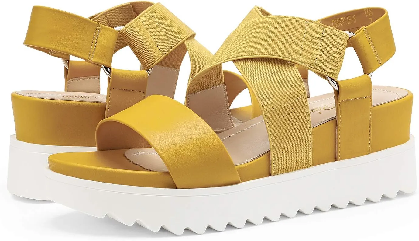 DREAM PAIRS Women’s Open Toe Ankle Strap Platform Wedge Sandals
