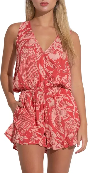 ELAN Women's V-Neck Sleeveless Romper