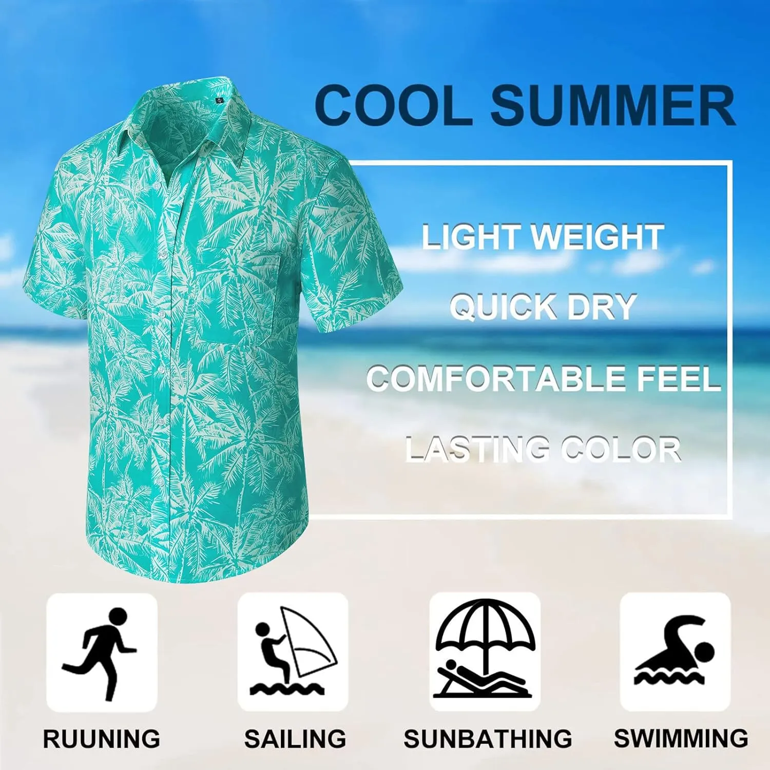 Enlison Men's Hawaiian Shirt Short Sleeve Casual Summer Beach Aloha Shirt Floral Button Down Tropical Hawaii Shirts