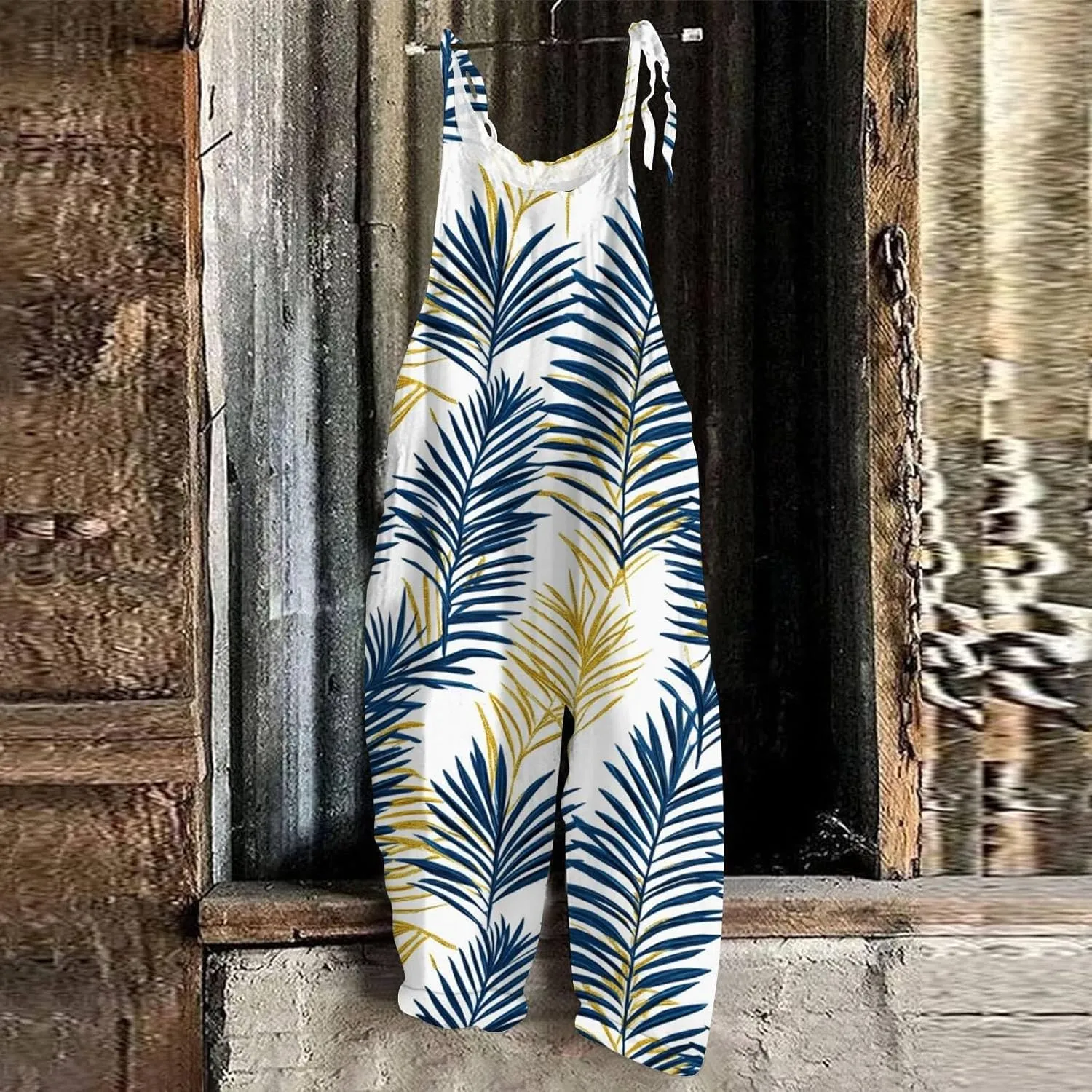 Floral Jumpsuits for Women, Boho Vacation Fashion Casual Beach Hawaii Spring Loose rompers for women
