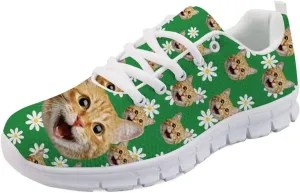 Forchrinse Cute Pug Love Print Sport Gym Running Shoes Unisex Walking Shoes Lightweight Lace Up Athletic Sneakers