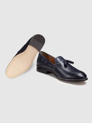 Genuine Leather Navy Tassel Loafers