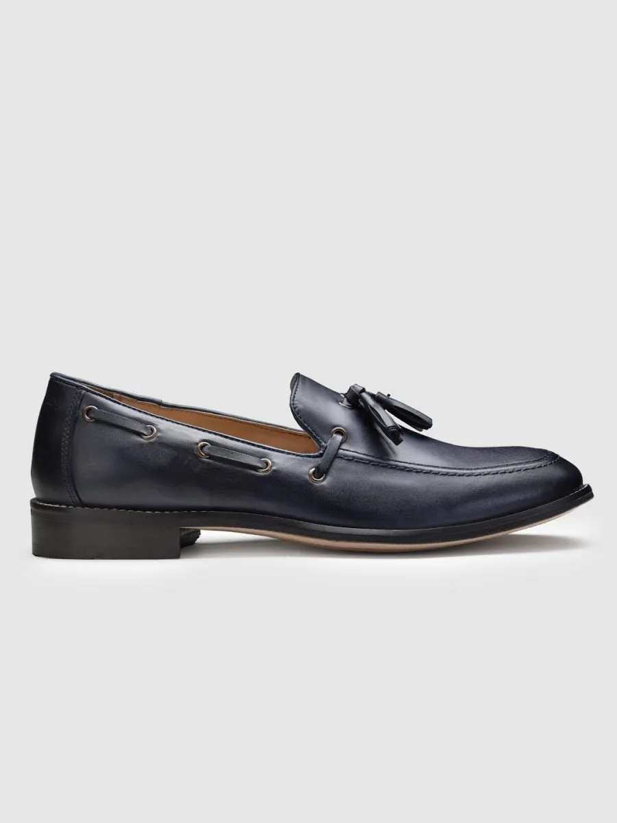 Genuine Leather Navy Tassel Loafers