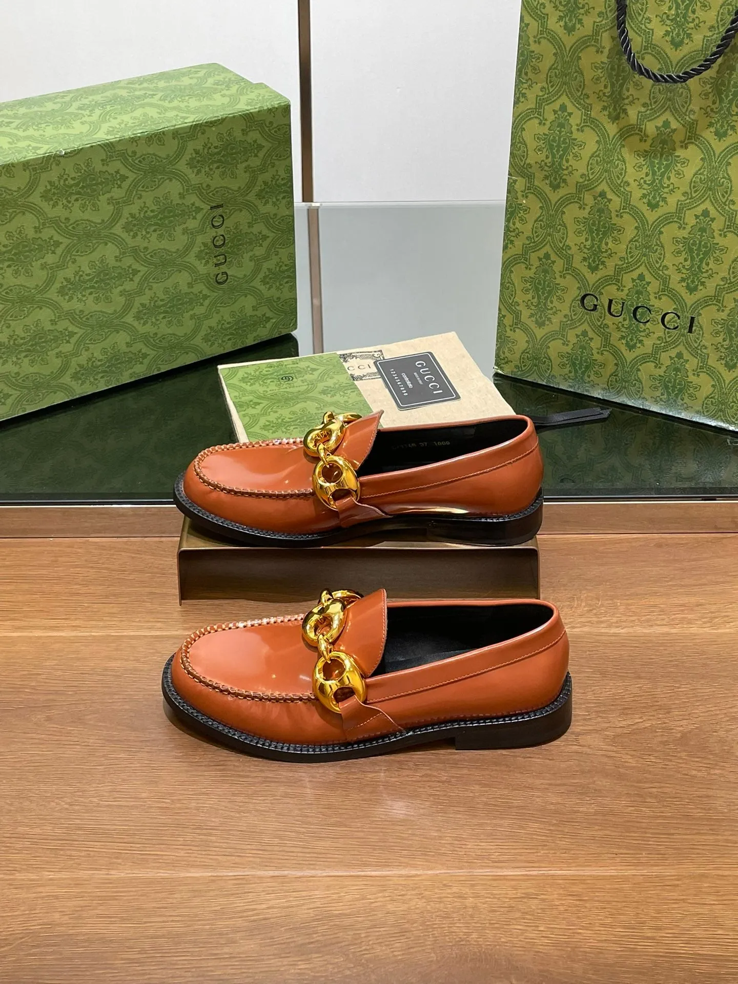 GG Marina Loafer Bronw Patent Calfskin