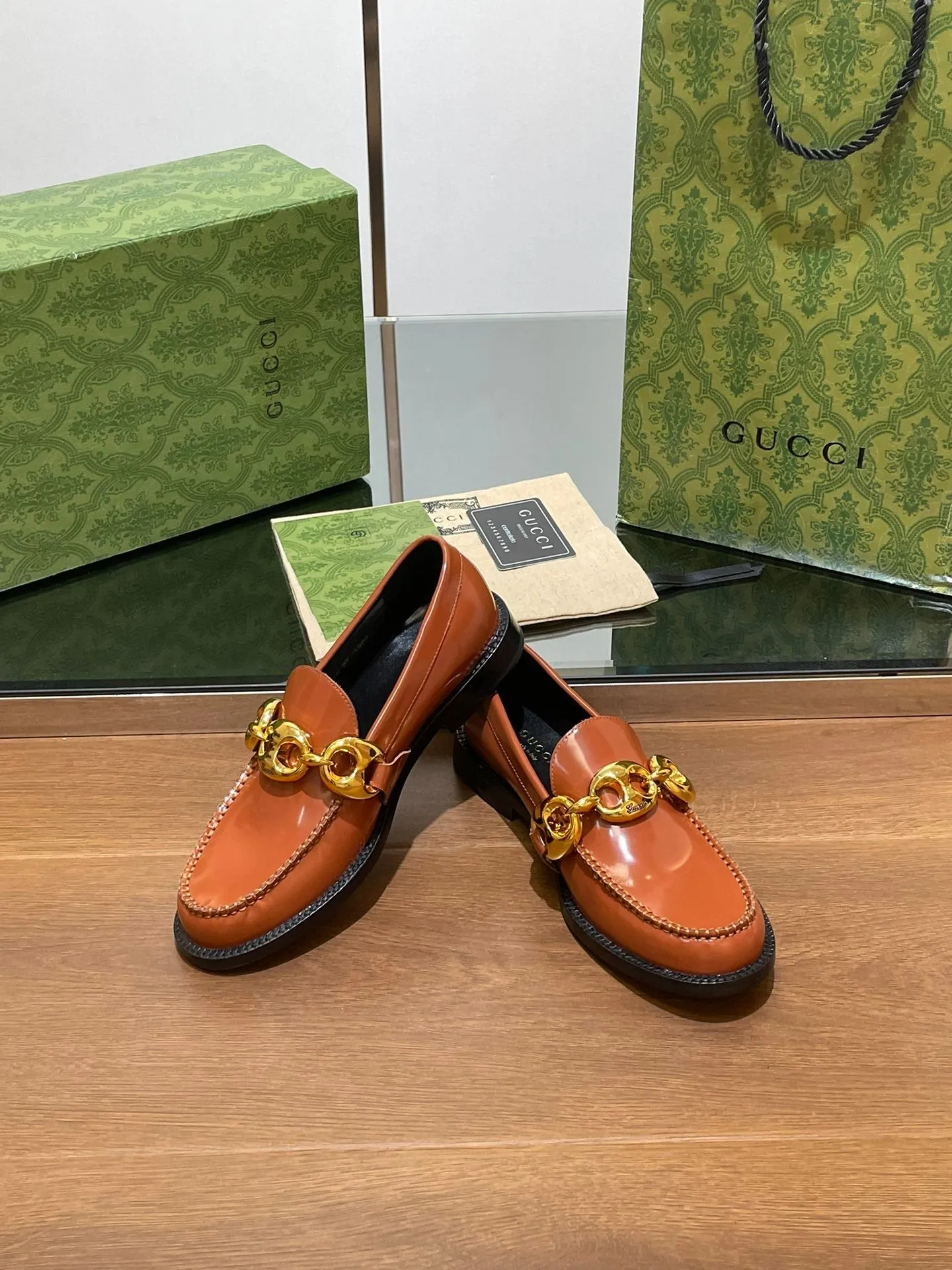 GG Marina Loafer Bronw Patent Calfskin