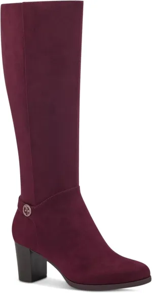 Giani Bernini Womens Burgundy Slip Resistant Goring Adonnys Round Toe Block Heel Zip-Up Heeled Boots 8 M