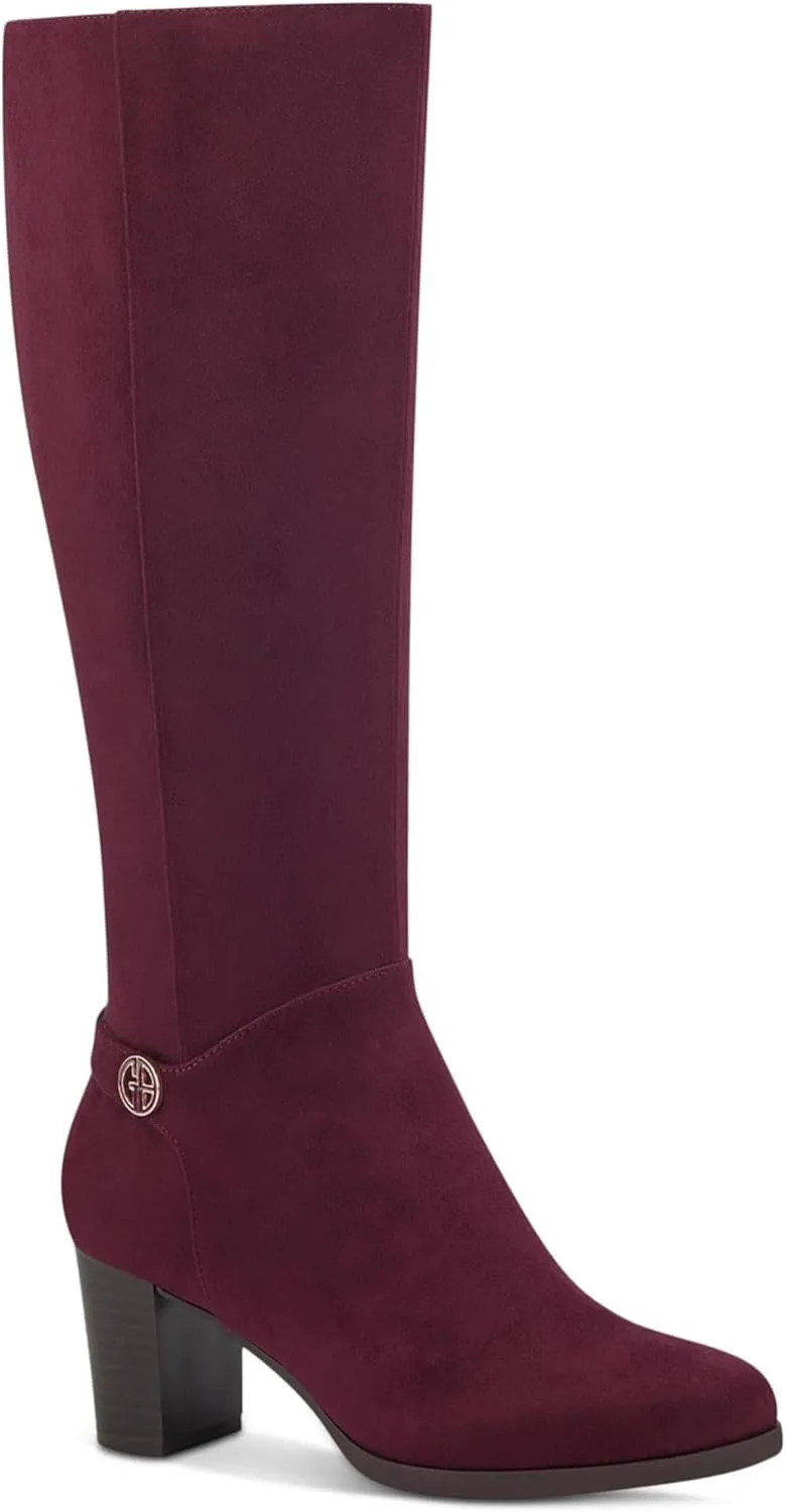Giani Bernini Womens Burgundy Slip Resistant Goring Adonnys Round Toe Block Heel Zip-Up Heeled Boots 8 M