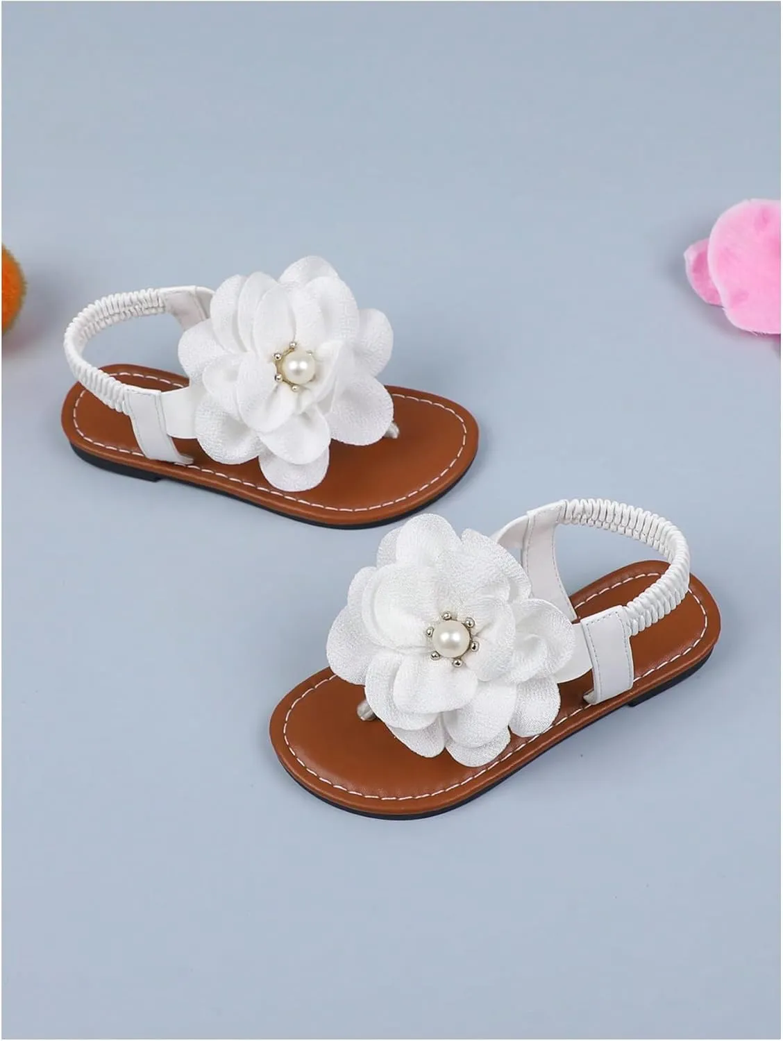 GORGLITTER Girl's Flower Sandals Strappy Cute Open Toe Dress Sandals