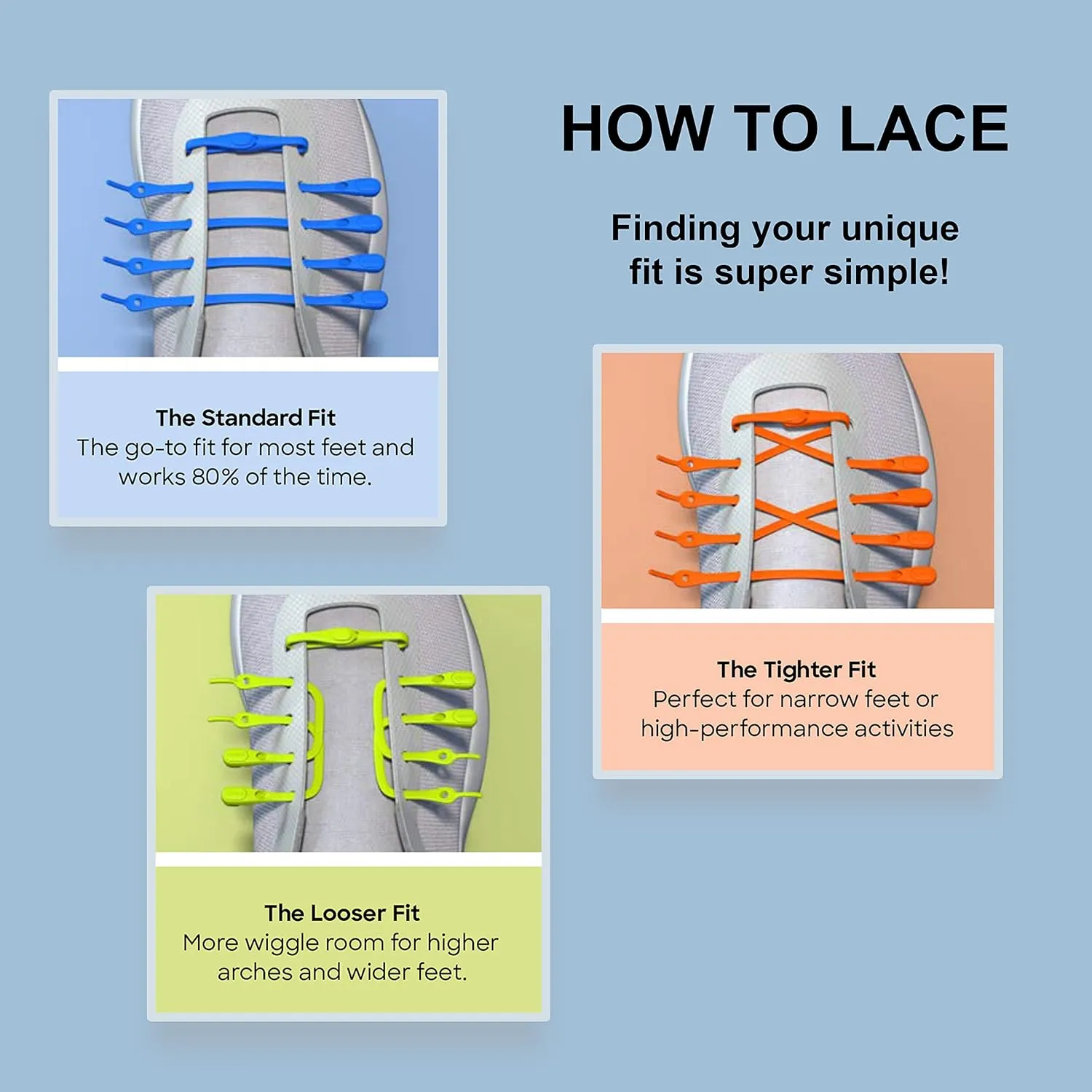 HICKIES No Tie Shoelaces – Elastic, Waterproof, Unisex Shoelaces for Adults, One Size Fits All for Sneakers & Running Shoes