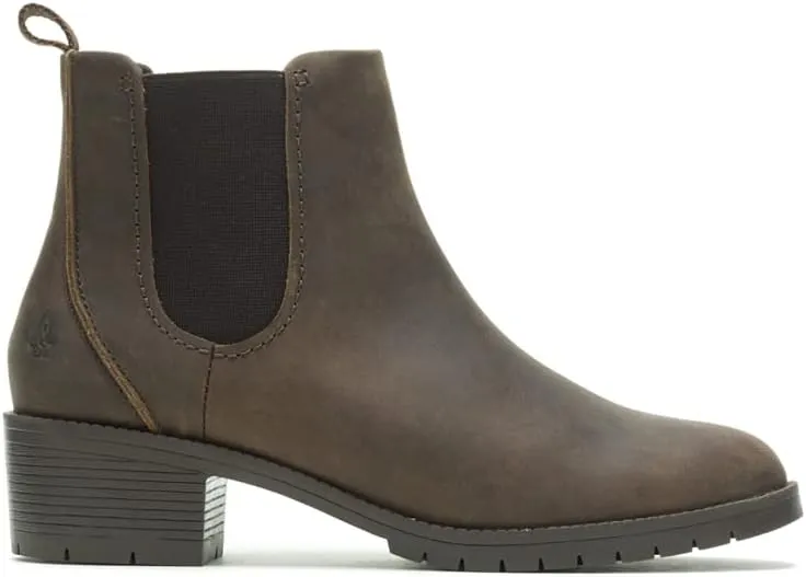 Hush Puppies Women's Hadley Side Zip Ankle Boot, Brown Leather, 9