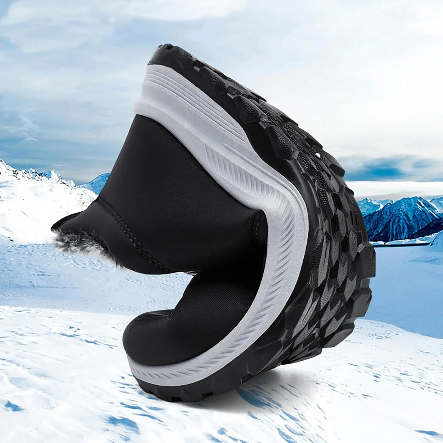 HYL Winter Snow Boots Womens Mens Warm Fur Lined Anti-Slip Ankle Booties Walking Shoes Non-Slip Sneakers Outdoor Trekking Shoes