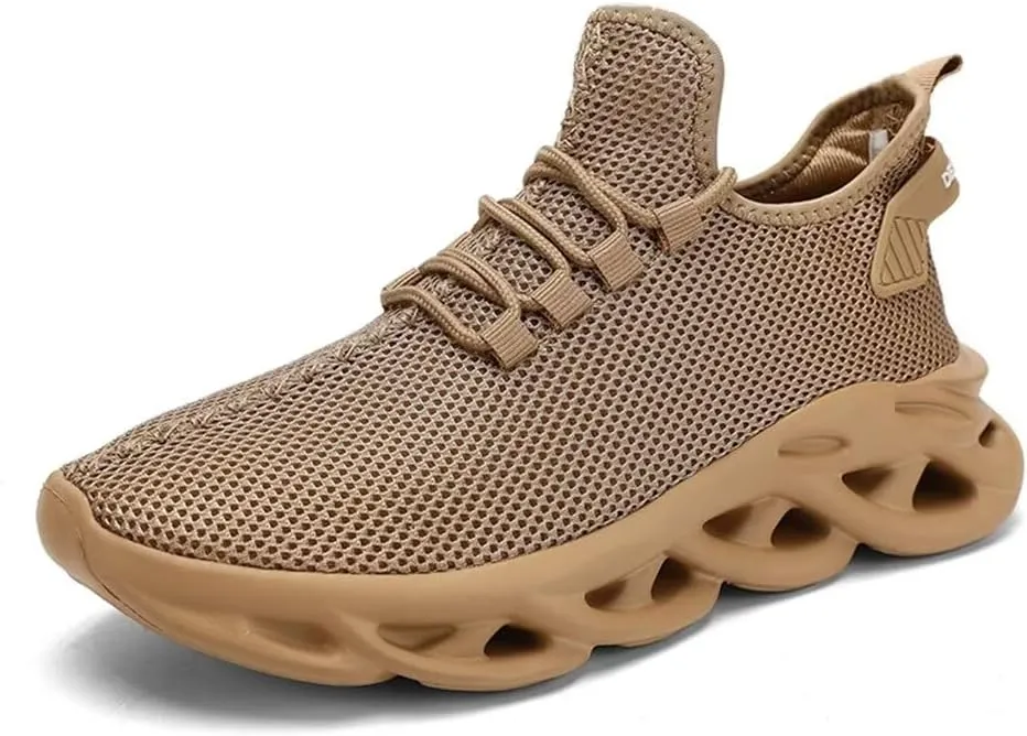Jakcuz Mens Solid Color Slip on Fashion Sneakers Non-Slip Comfortable Mesh Gym Casual Athletic Sport Tennis Walking Shoes