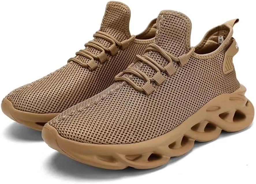 Jakcuz Mens Solid Color Slip on Fashion Sneakers Non-Slip Comfortable Mesh Gym Casual Athletic Sport Tennis Walking Shoes