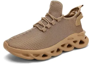 Jakcuz Mens Solid Color Slip on Fashion Sneakers Non-Slip Comfortable Mesh Gym Casual Athletic Sport Tennis Walking Shoes