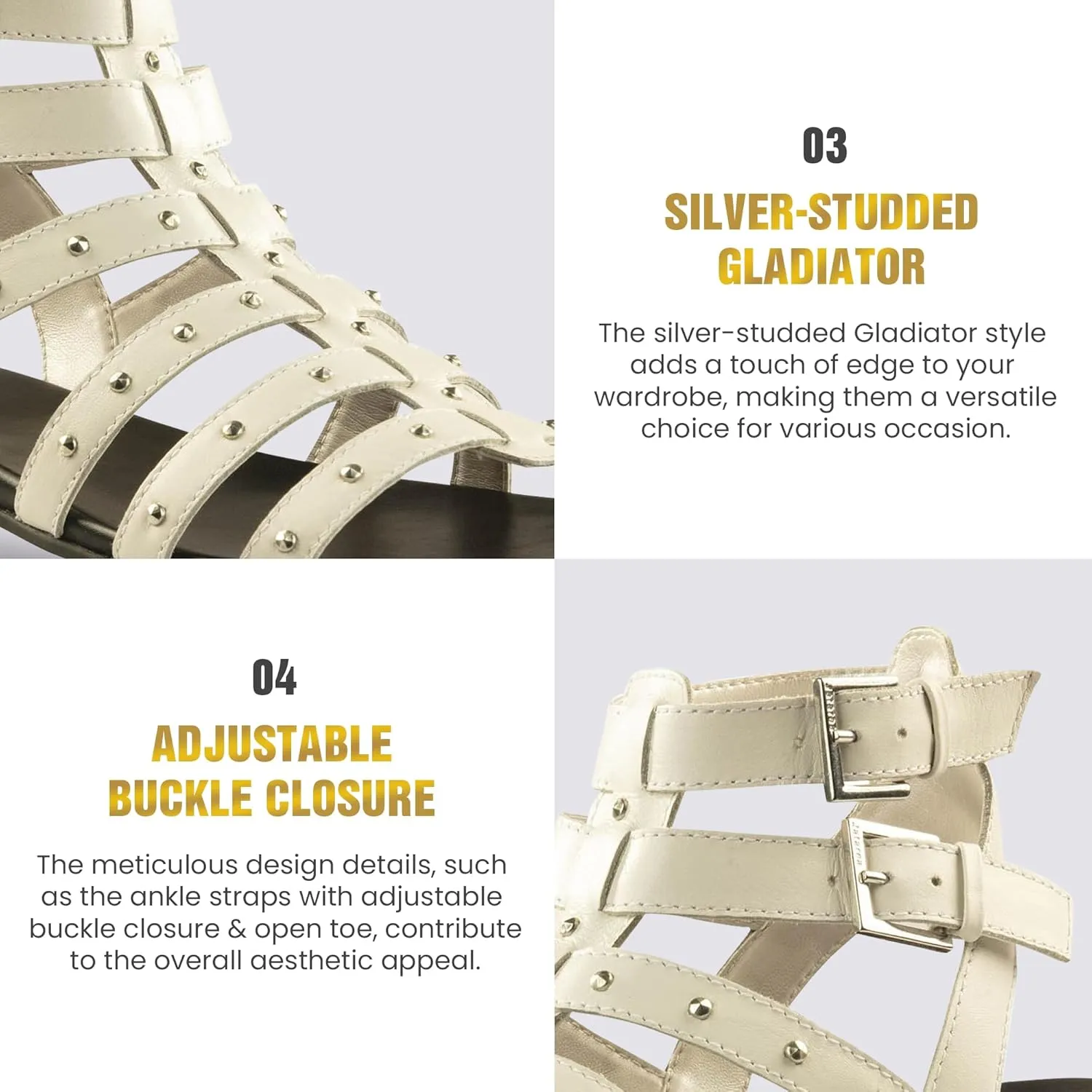 JATAREA Slip-On Flat Gladiator Sandals for Women | Comfortable Ankle Strap Open Toe Cross Strappy Womens Gladiator Sandals Perfect for Dressy Summer