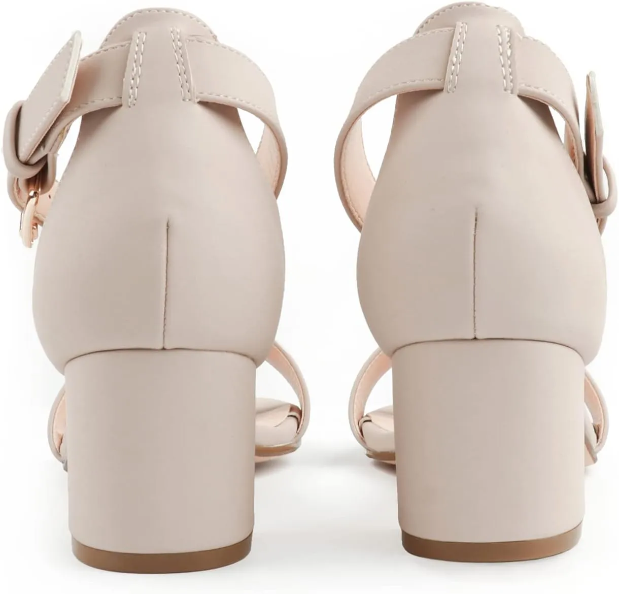 JOY IN LOVE Women's Chunky Low Heels Ankle Strap Open Toe Block Heel Sandals