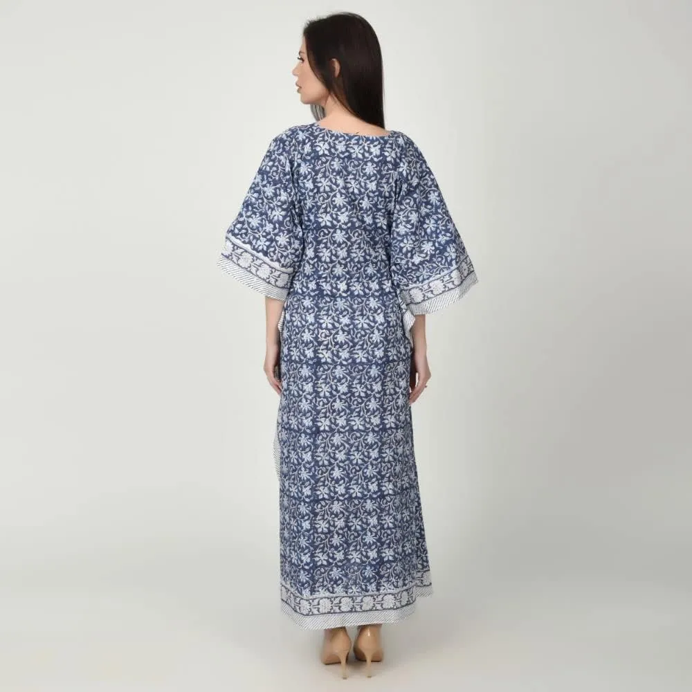 Kaftan Dresses for Women Ethnic Floral Prints Free Size Kaftans for Women