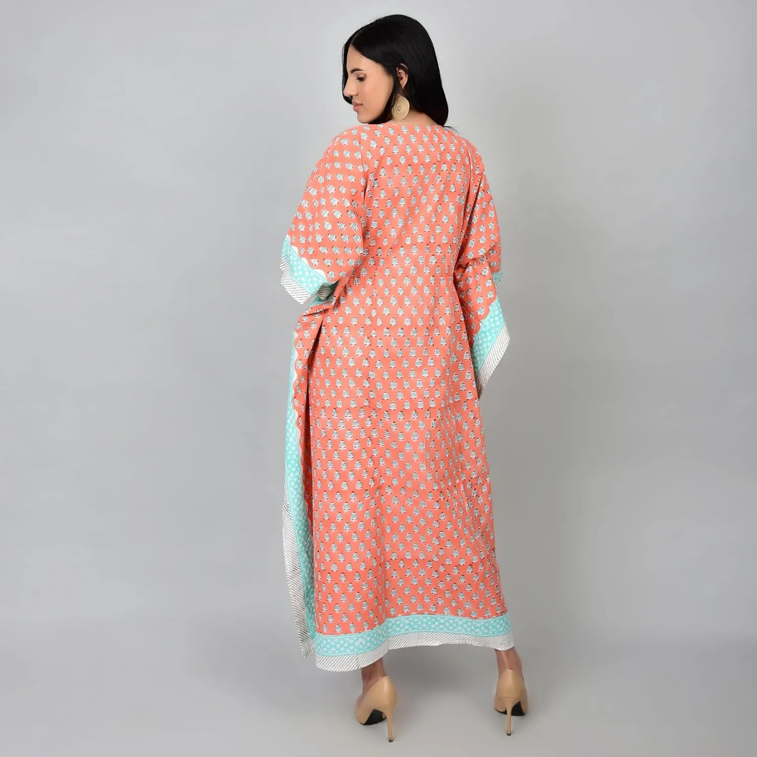 Kaftan Dresses for Women Ethnic Floral Prints Free Size Kaftans for Women