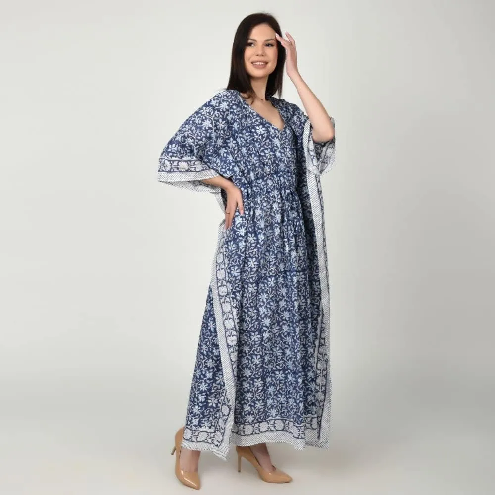 Kaftan Dresses for Women Ethnic Floral Prints Free Size Kaftans for Women