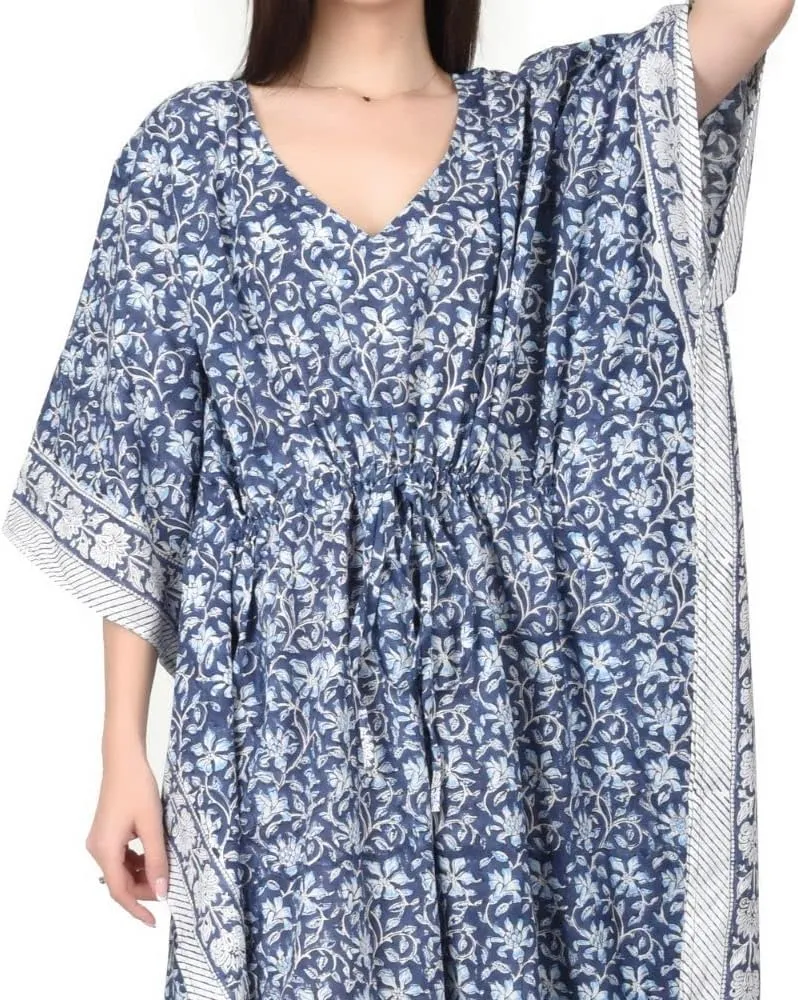 Kaftan Dresses for Women Ethnic Floral Prints Free Size Kaftans for Women