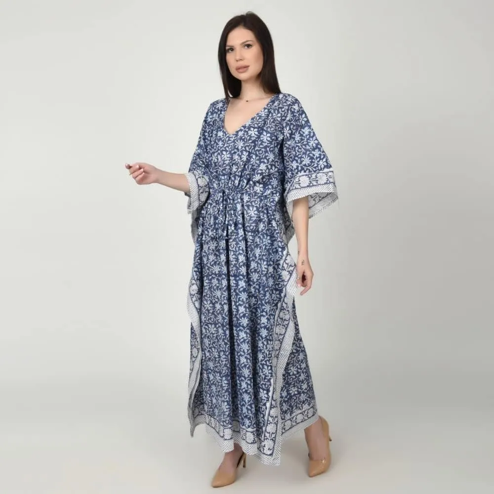 Kaftan Dresses for Women Ethnic Floral Prints Free Size Kaftans for Women