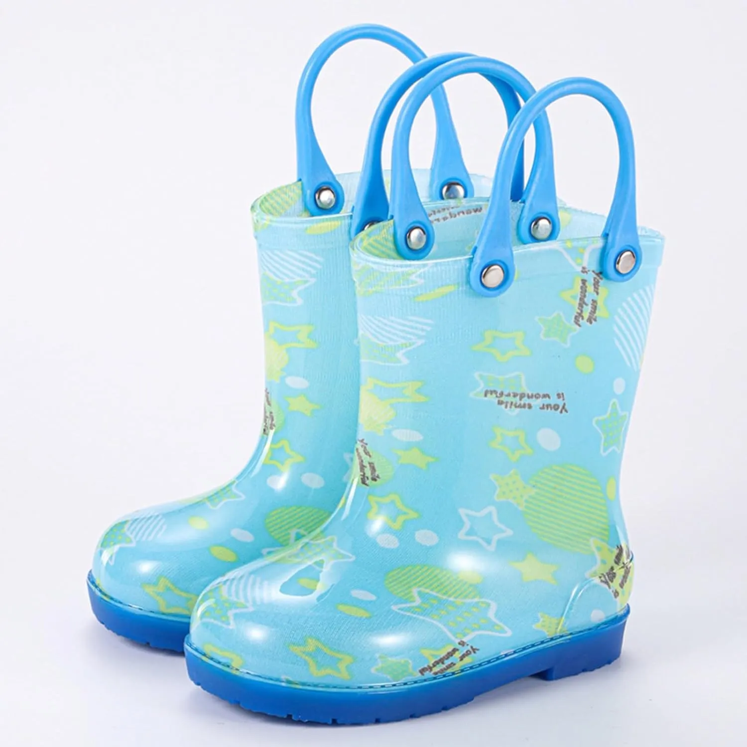 Kids Rain Boots For Girls Toddler Lightwight Waterproof Rubber Boots Cute Bow With Easy-On Handles Rain Boots Toddlers