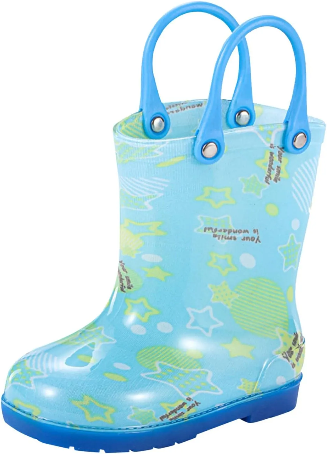 Kids Rain Boots For Girls Toddler Lightwight Waterproof Rubber Boots Cute Bow With Easy-On Handles Rain Boots Toddlers