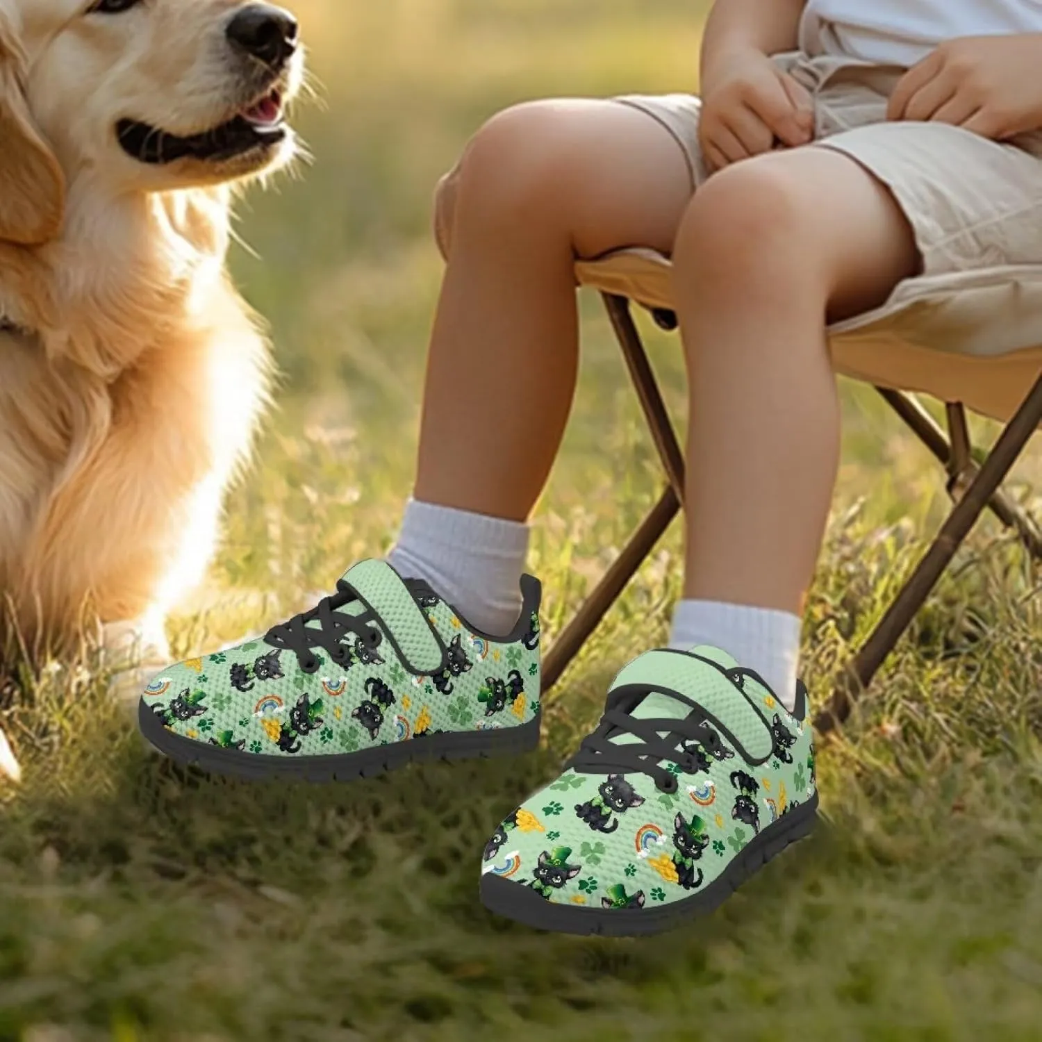 Kids St Patrick's Day Shoes Green Sneakers for Girls Boys Slip On Shoes