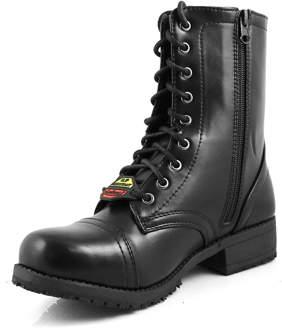 Laforst Womens Slip Resistant Fashion Work Boots Combat Nonslip Boots