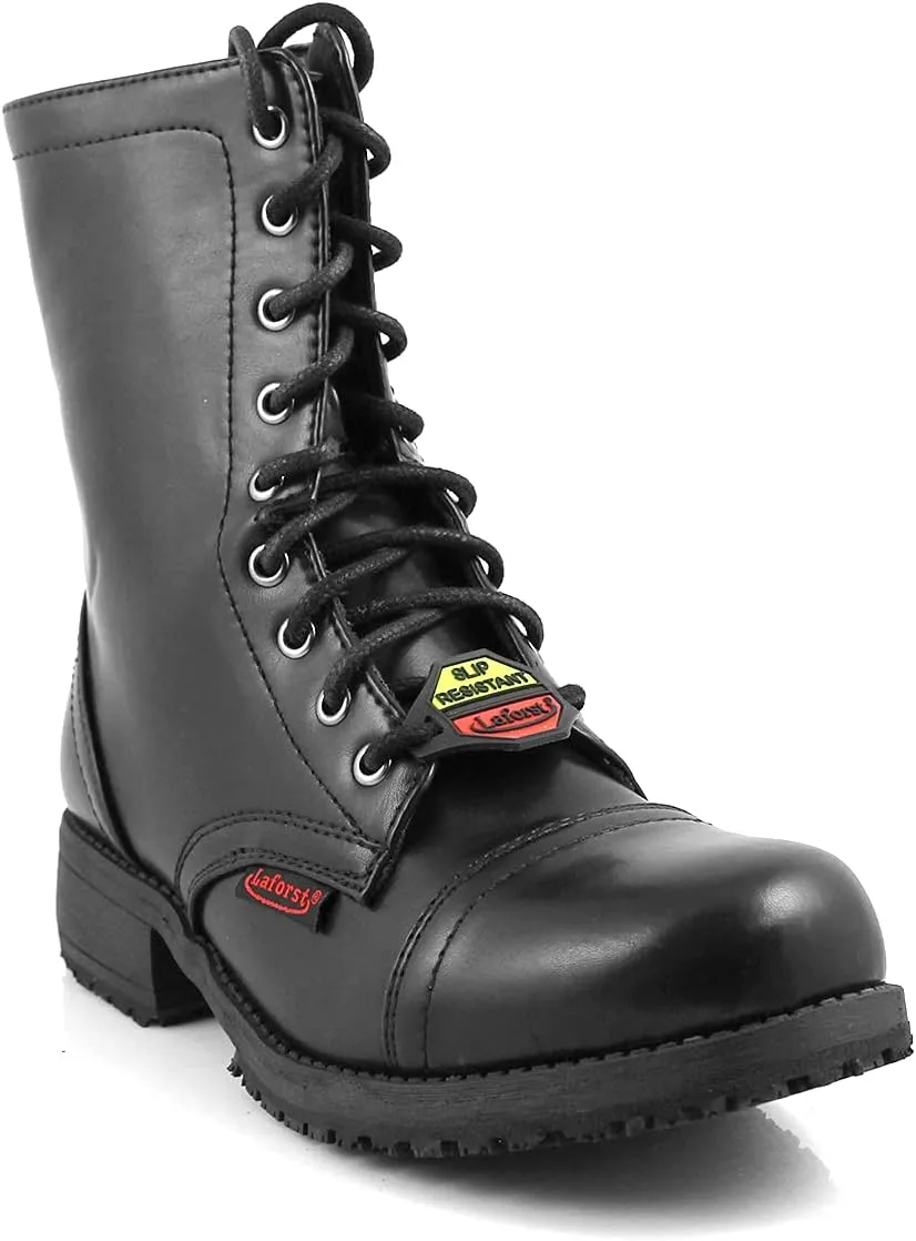Laforst Womens Slip Resistant Fashion Work Boots Combat Nonslip Boots