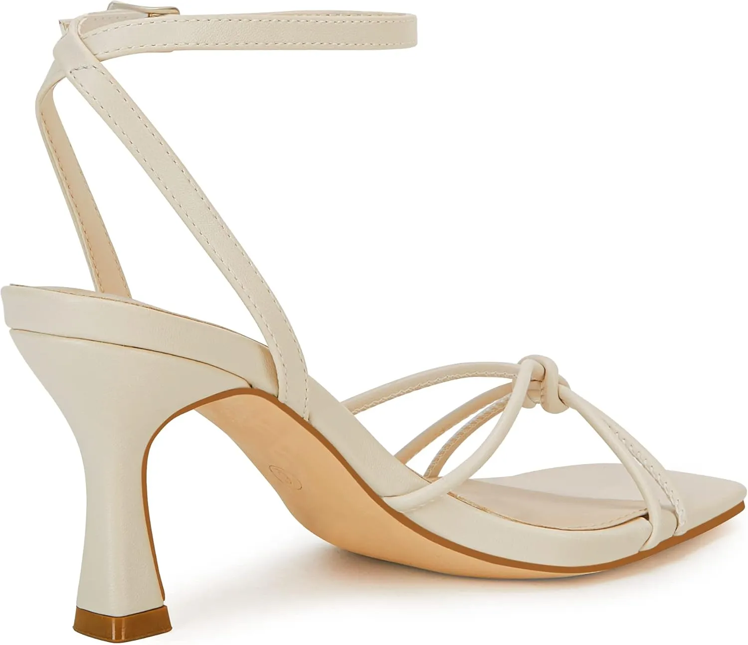 LAICIGO Women's Square Open Toe Heeled Sandals Stiletto Kitten Heel Ankle Buckle Strap Slingback Summer Dress Sandals