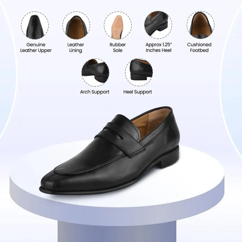 LIBERTYZENO Mens Penny Genuine Leather Adults Loafers Slip On Shoes for Easter Gift